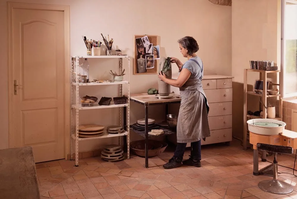 Claire Fréchet dans son atelier Claire Fréchet dans son atelier